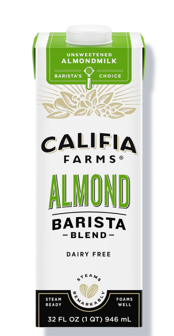 Califia Farms Barista Unsweetened Almond Milk 32oz Pallet (75 Cases)